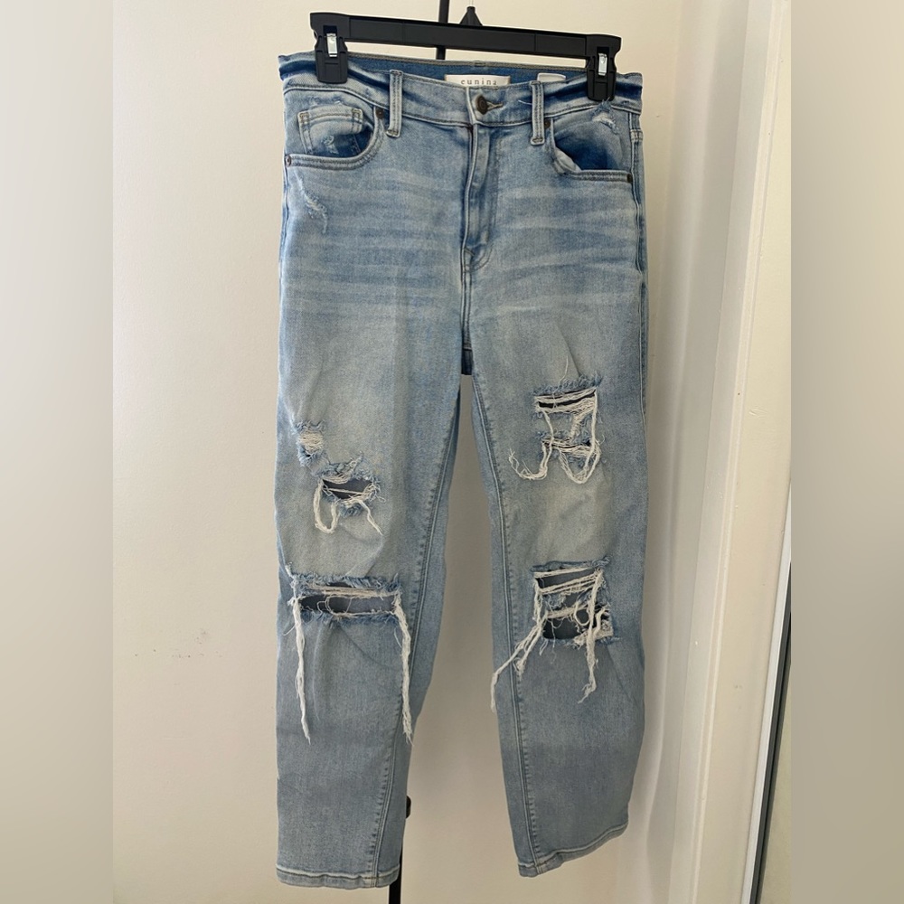low rise denim mom jeans